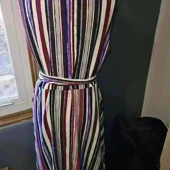 Alex Marie Womans Striped Wrap Dress Size L - Picture 6 of 12